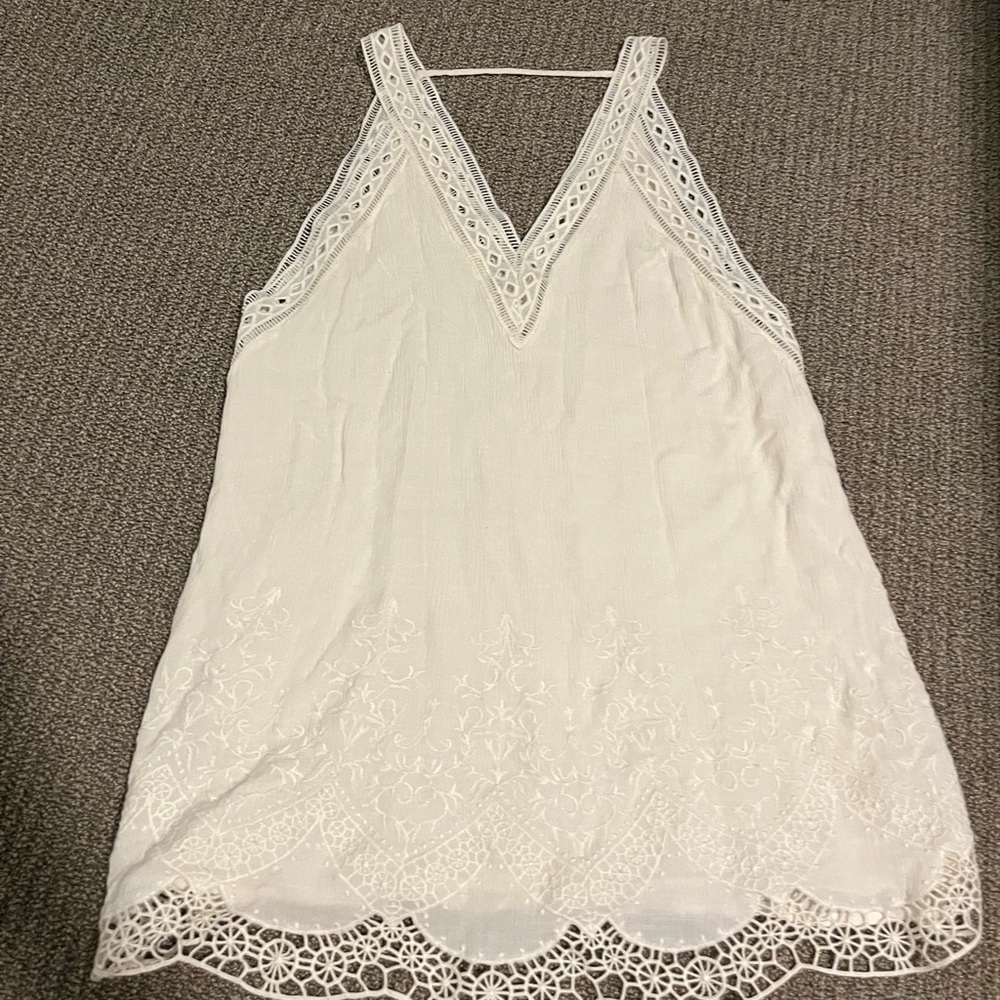 Astr Cream Lace Detail Dress